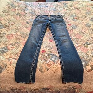 WOMENS TRUE RELIGION BILLY SUPER T STRAIGHT LEG JEANS SIZE 28